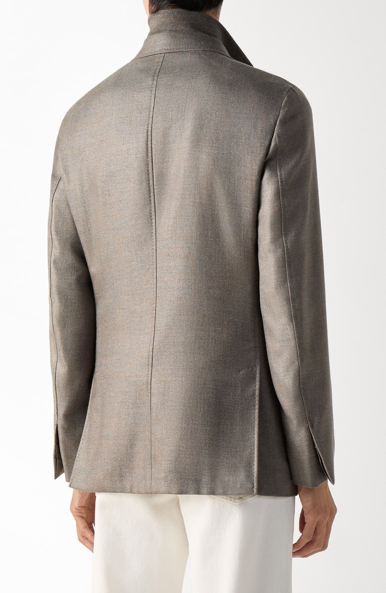 ZEGNA Oasi Cashmere Blend Sport Coat with Detachable Bib, Alternate, color, Dark Taupe Melange