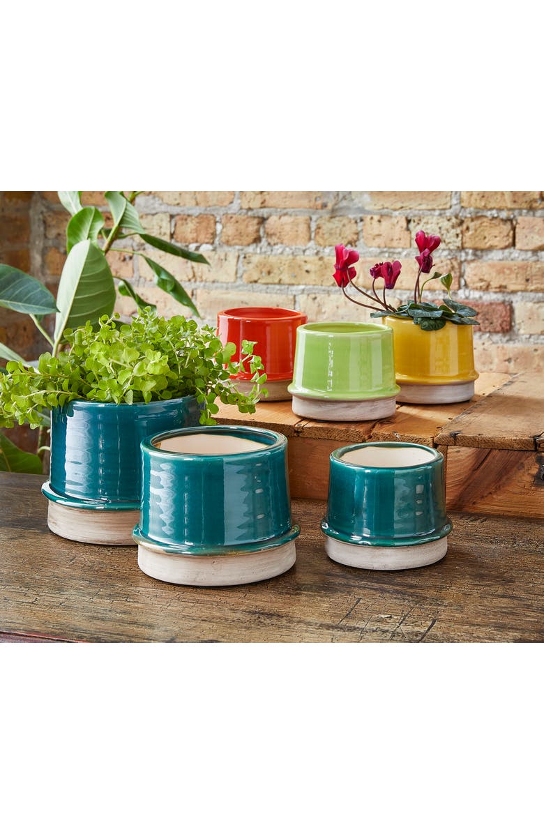 tag Radius Small Citron Green Glazed Stoneware Planter, Alternate, color, Green