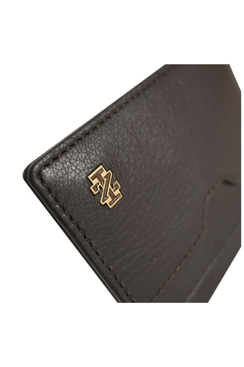 Genuine Leather ID Wallet with Epoxy Logo, Alternate, color, Brown