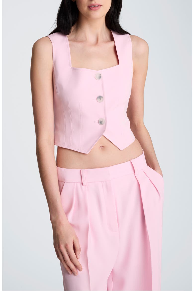 Square Neck Crop Fitted Vest, Main, color, CHINTZ PINK