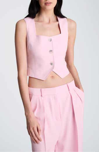 Kenneth Cole Square Neck Crop Fitted Vest