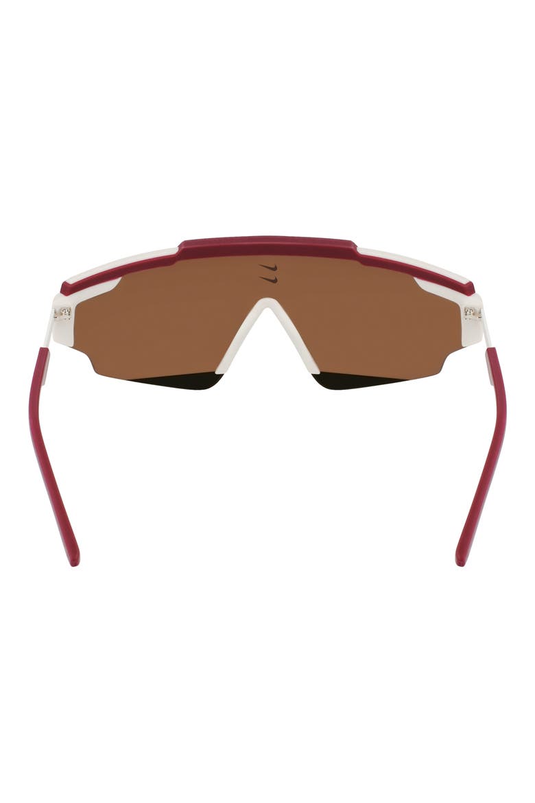 Marquee Edge 64mm Oversize Shield Sunglasses, Alternate, color, NIGHT MAROON/BRONZE MIRROR