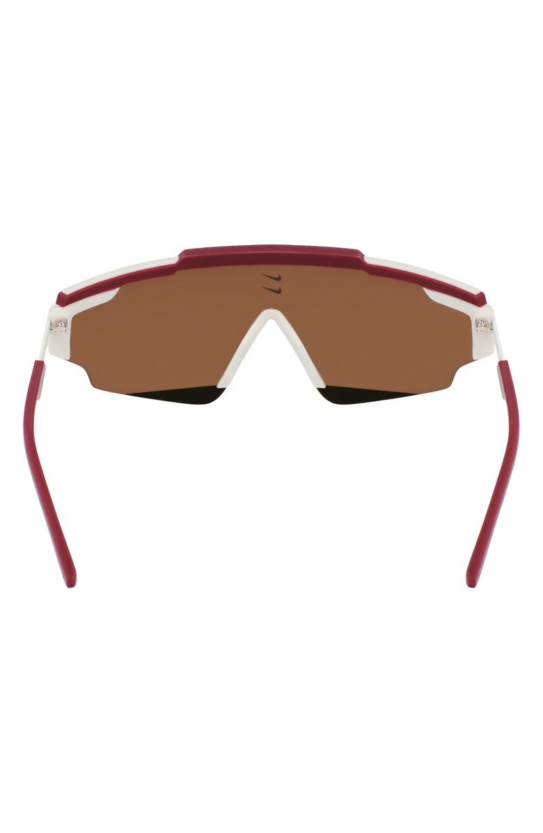 Nike Marquee Edge 64mm Oversize Shield Sunglasses, Alternate, color, Night Maroon/ Bronze Mirror