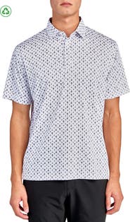 CONSTRUCT Regular Fit Golf Ball Print Recycled Performance Golf Polo