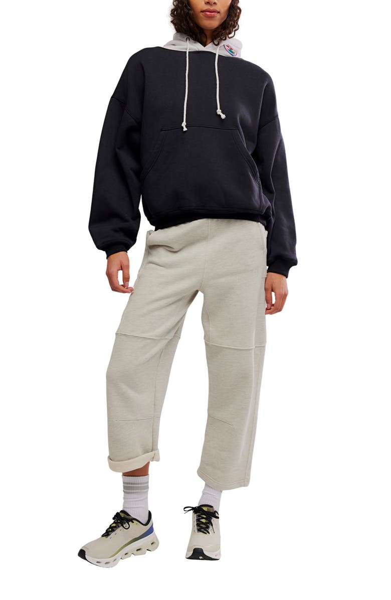 Free People Final Call Patch Hoodie, Alternate, color, Black