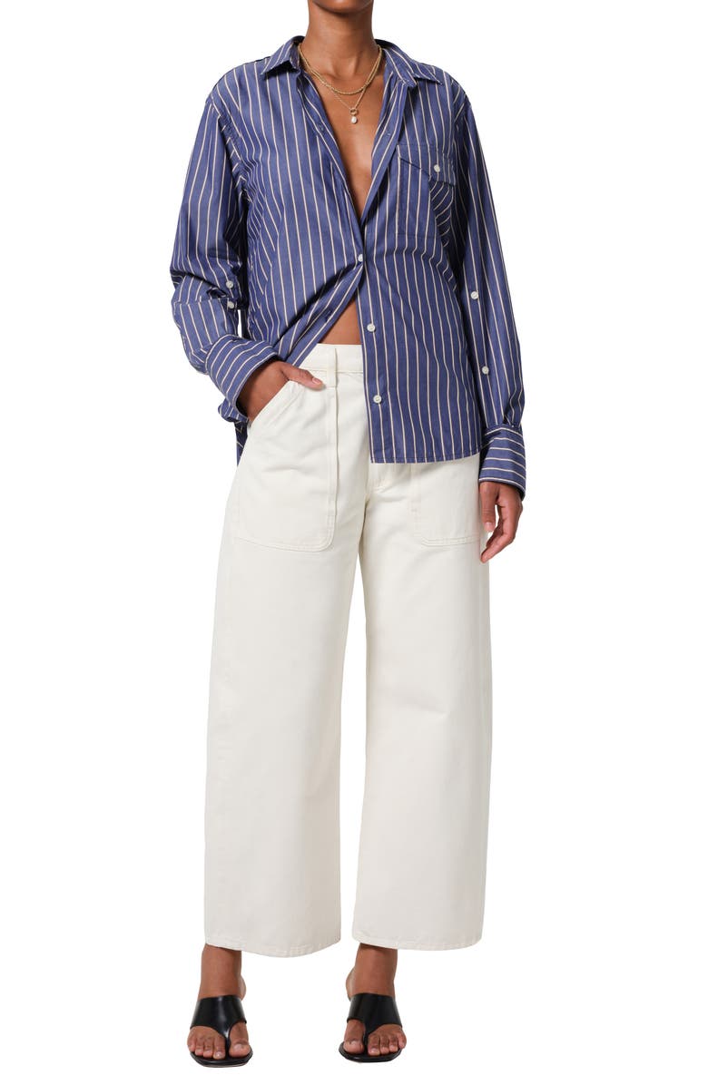 Citizens of Humanity Shay Stripe High-Low Button-Up Shirt, Alternate, color,