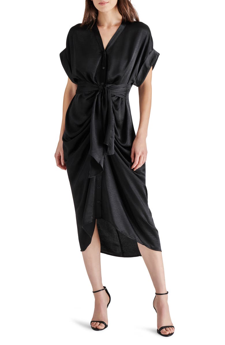 Steve Madden Tony Satin Shirtdress, Main, color, 