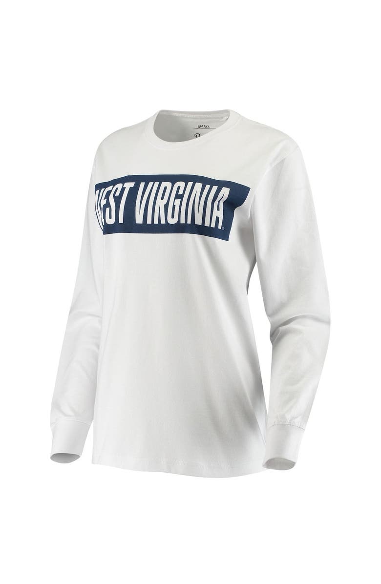 PRESSBOX Women's Pressbox White West Virginia Mountaineers Big Block Whiteout Long Sleeve T-Shirt, Alternate, color, 