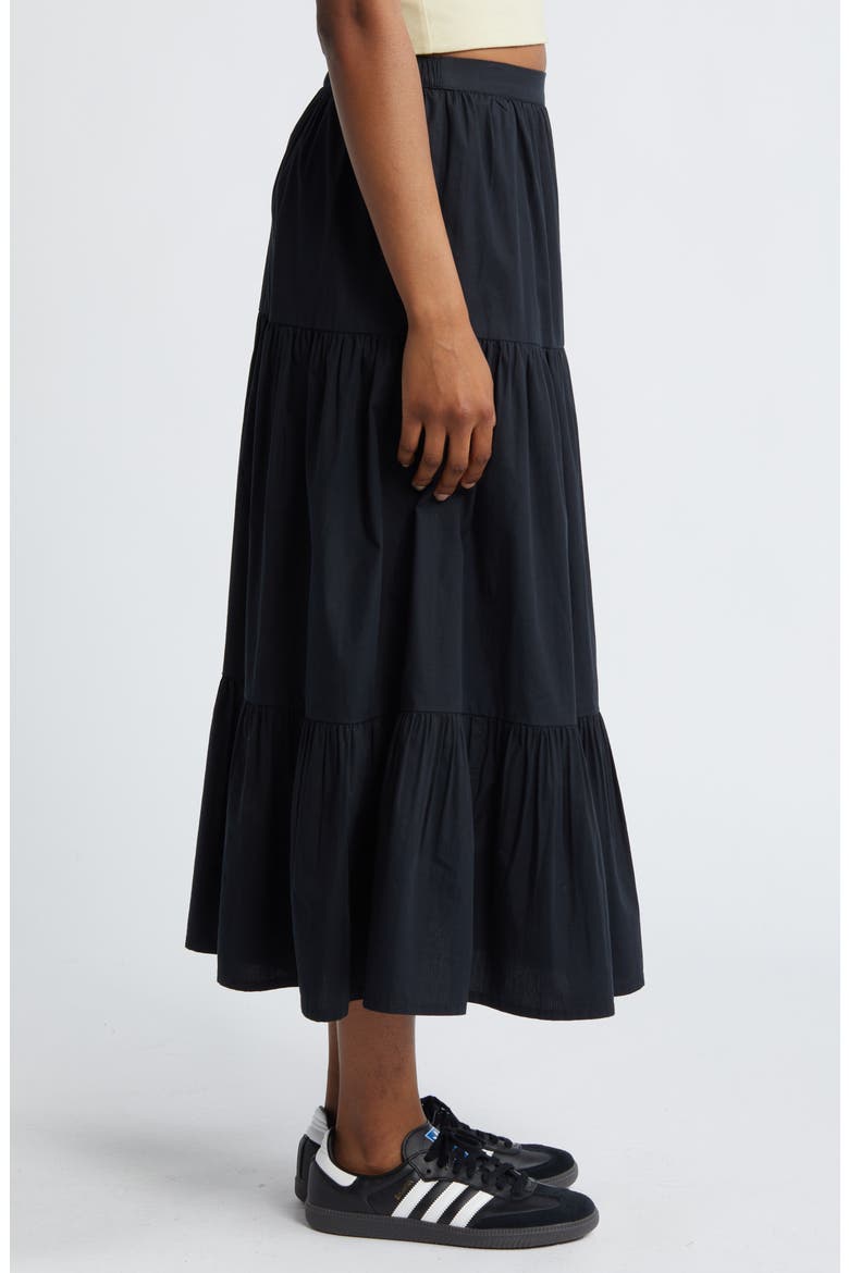 Tiered Maxi Skirt, Alternate, color, BLACK NIGHT