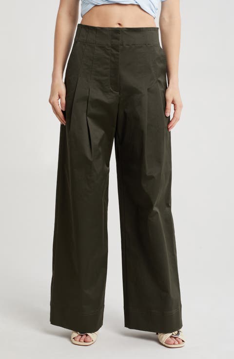 Bennett Pleated Wide Leg Cargo Pants