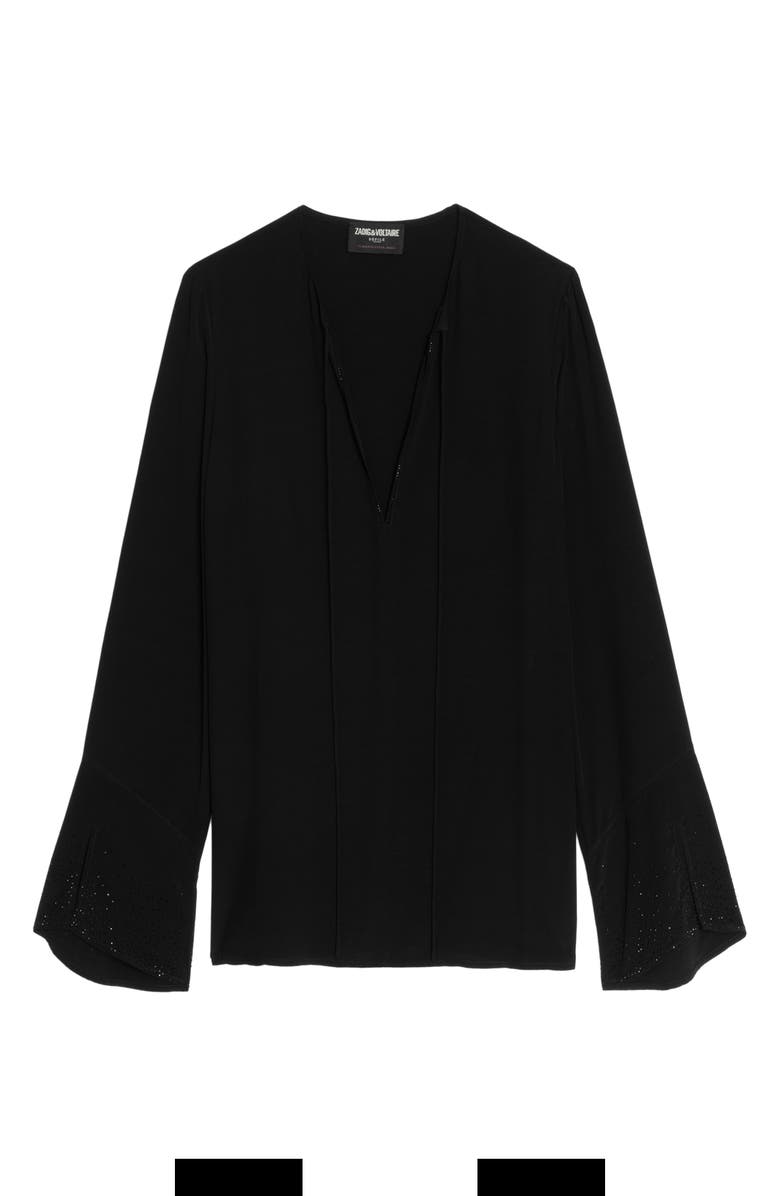 Zadig & Voltaire Turi Crystal Embellished Tunic, Alternate, color, Black