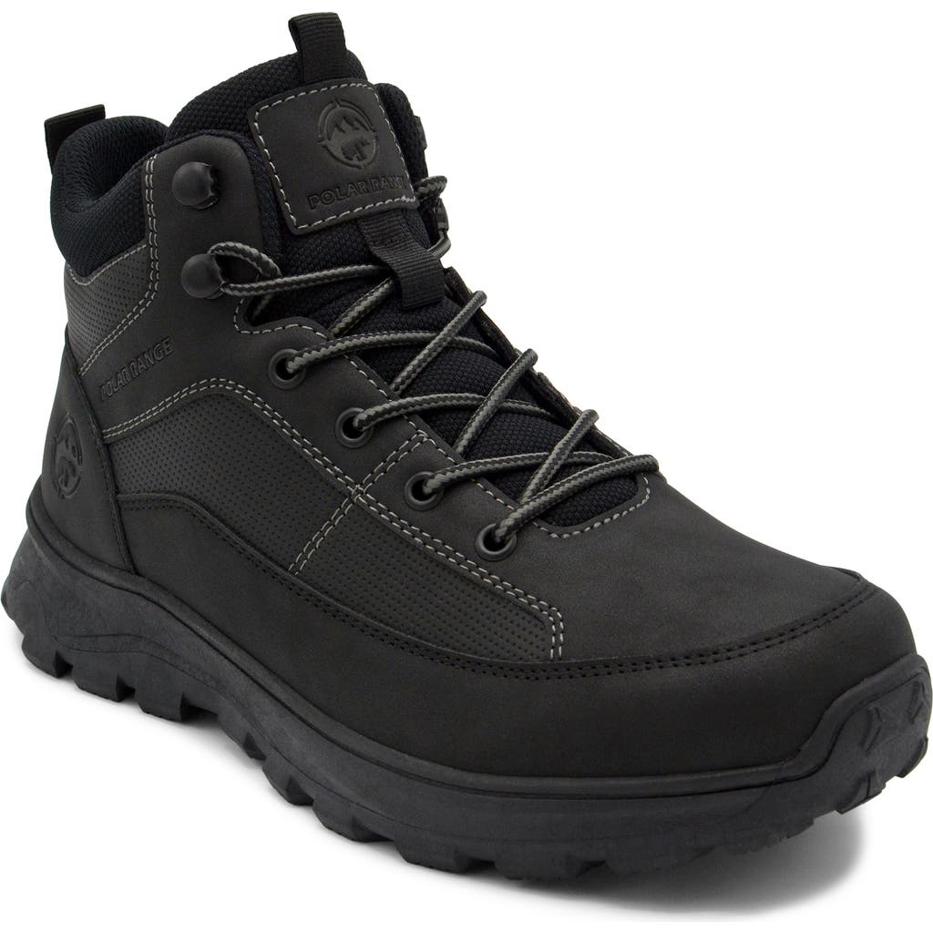 Polar Range Hazen Faux Leather Boot In Black
