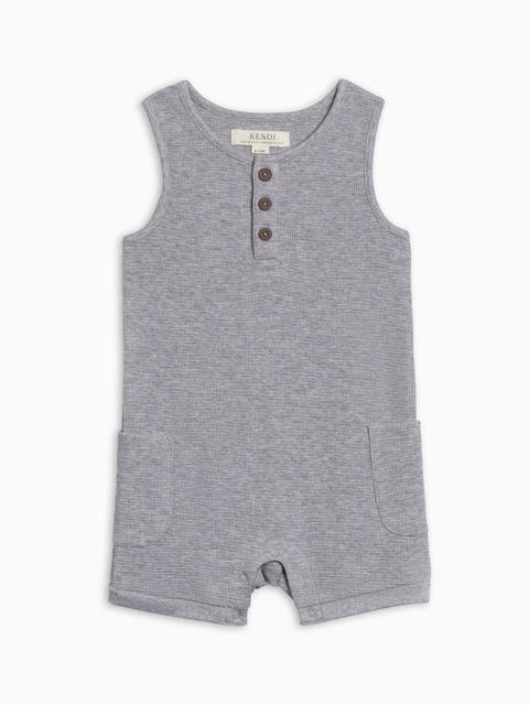 Organic Percy Waffle Short Romper (Baby)