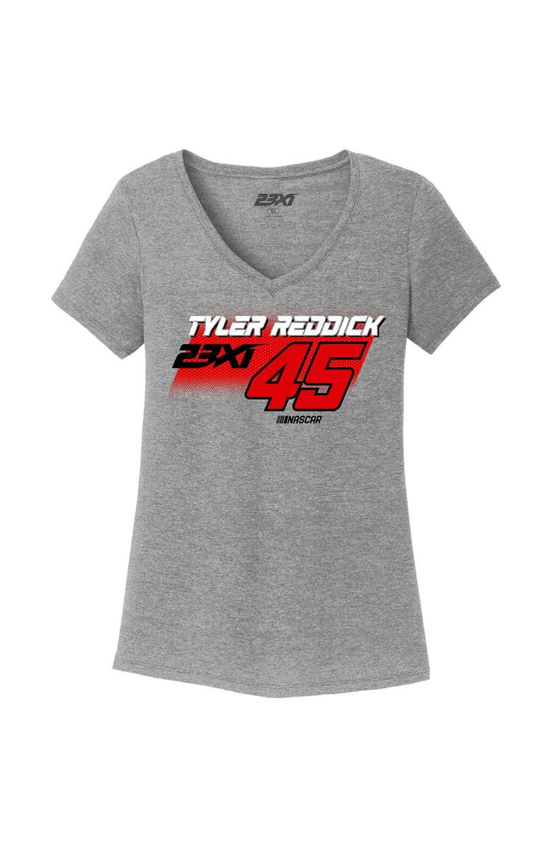 23XI Racing Women's 23XI Racing  Gray Tyler Reddick Tri-Blend V-Neck T-Shirt, Alternate, color, Gray