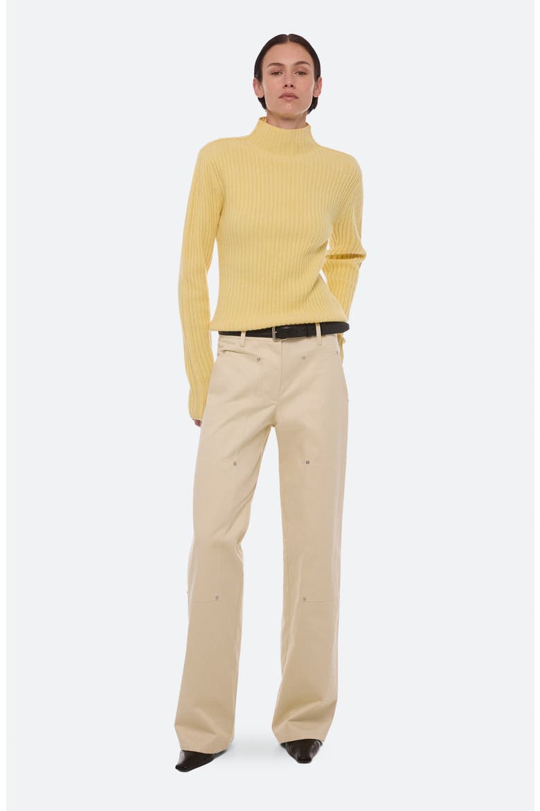 Rustic Rib Mock Neck Sweater, Alternate, color, SUNLIGHT