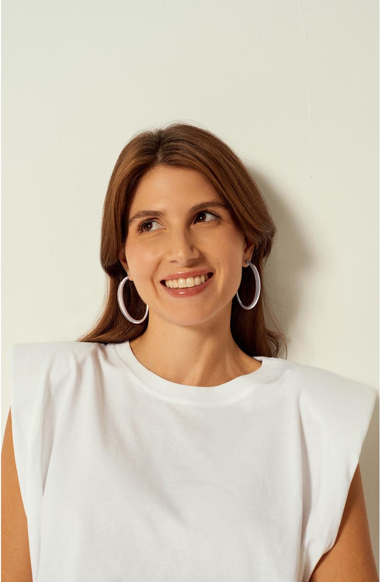 CXC Orbit Hoop Earrings, Alternate, color, Silver