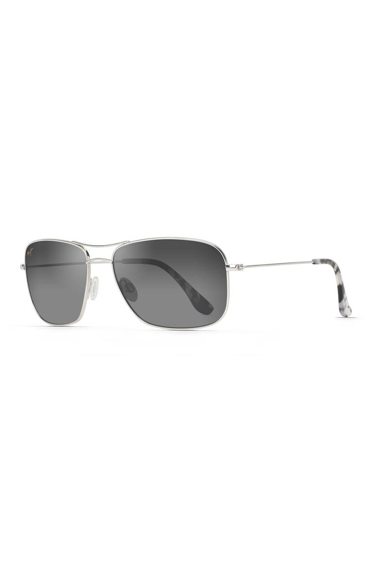 Wiki Wiki 59mm Polarized Aviator Sunglasses, Alternate, color, SILVER/ NEUTRAL GREY