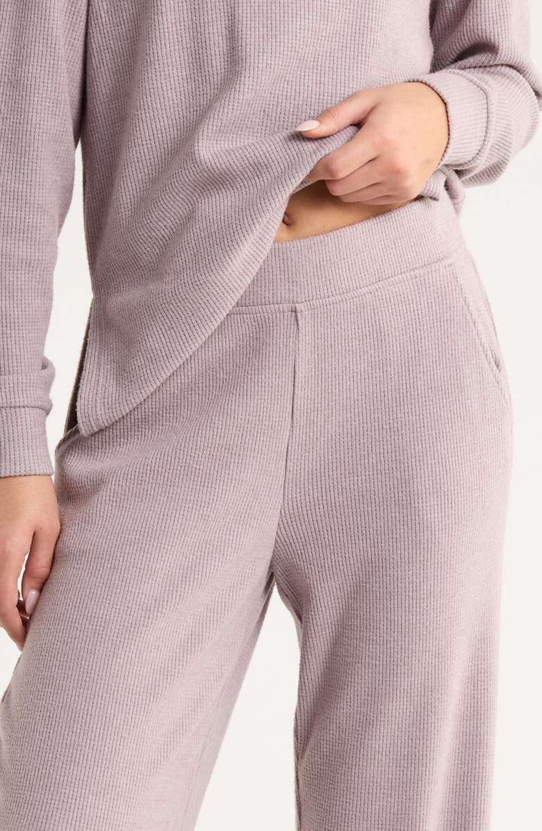 Zella Cozy Waffle Knit Pants, Alternate, color, Purple Dove