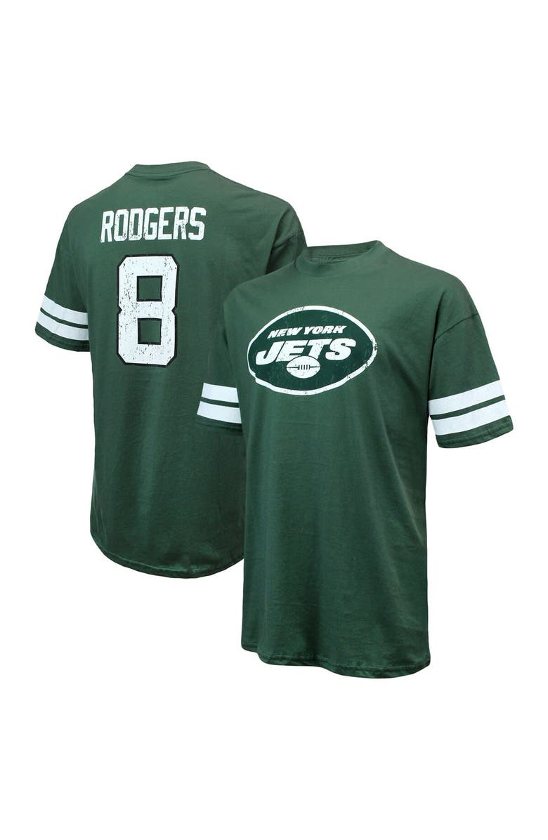 Majestic Threads Men's Majestic Threads Aaron Rodgers Green New York Jets Name & Number Oversize Fit T-Shirt, Main, color,
