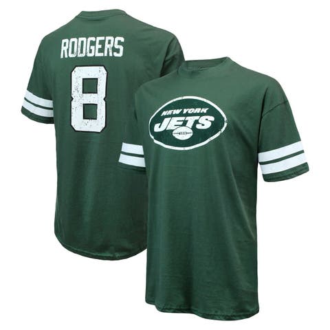 Men's Majestic Threads Aaron Rodgers Green New York Jets Name & Number Oversize Fit T-Shirt