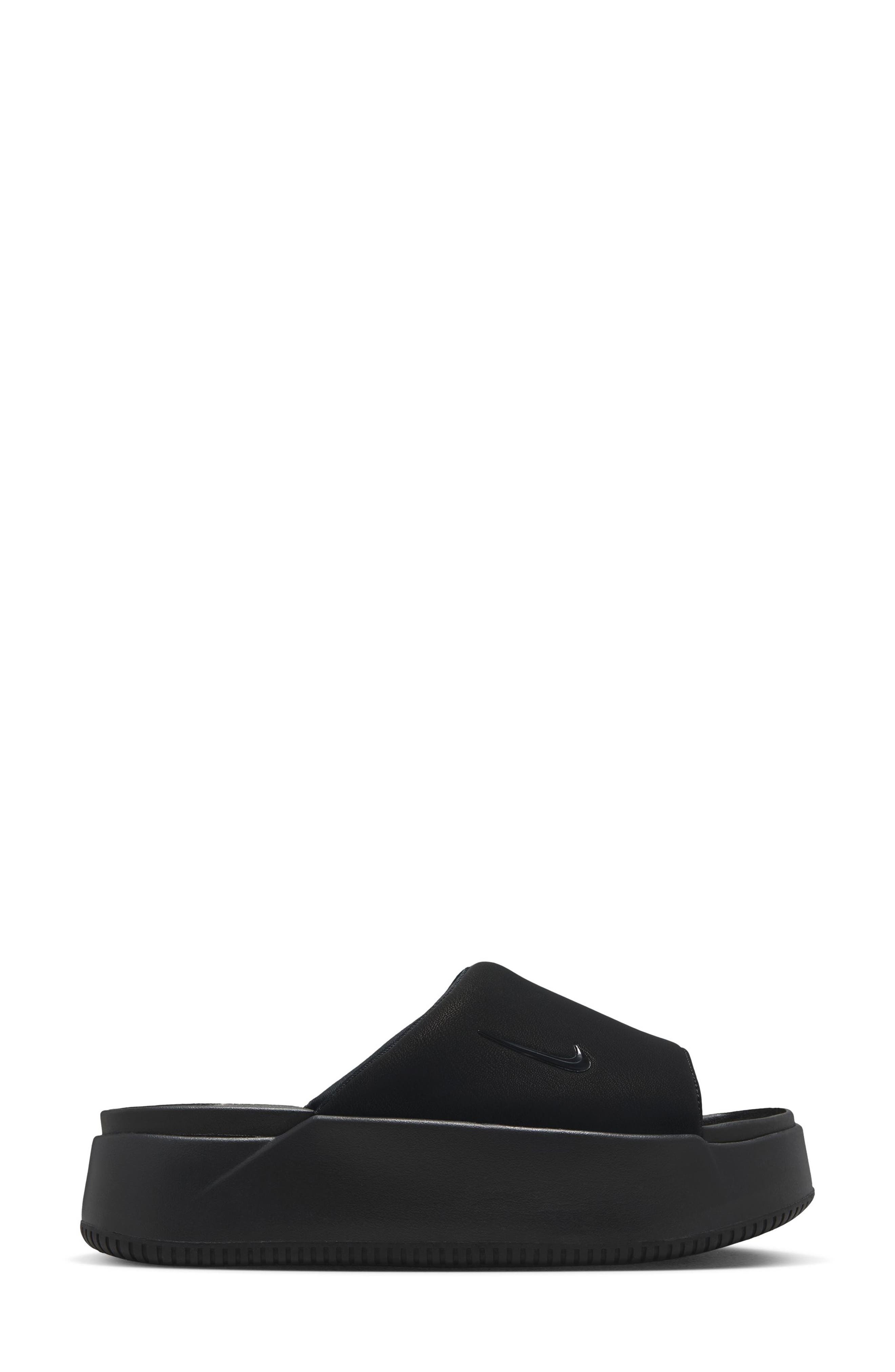 Nike Calm Elevation Platform Slide, Main, color, Black/ Black