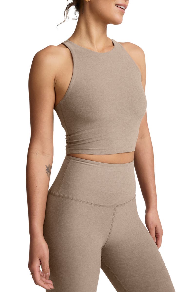 Beyond Yoga Spacedye Refocus Racerback Crop Tank, Alternate, color, Birch Heather