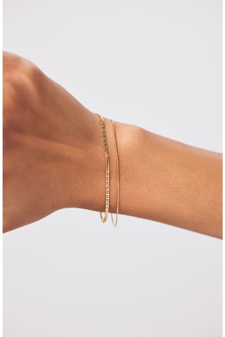 Solid Yellow Gold - Flat Mariner Chain Bracelet, Alternate, color, Gold