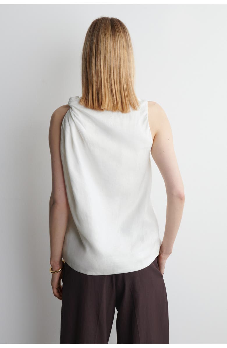 COS Twisted-Detail Linen Top, Alternate, color, White