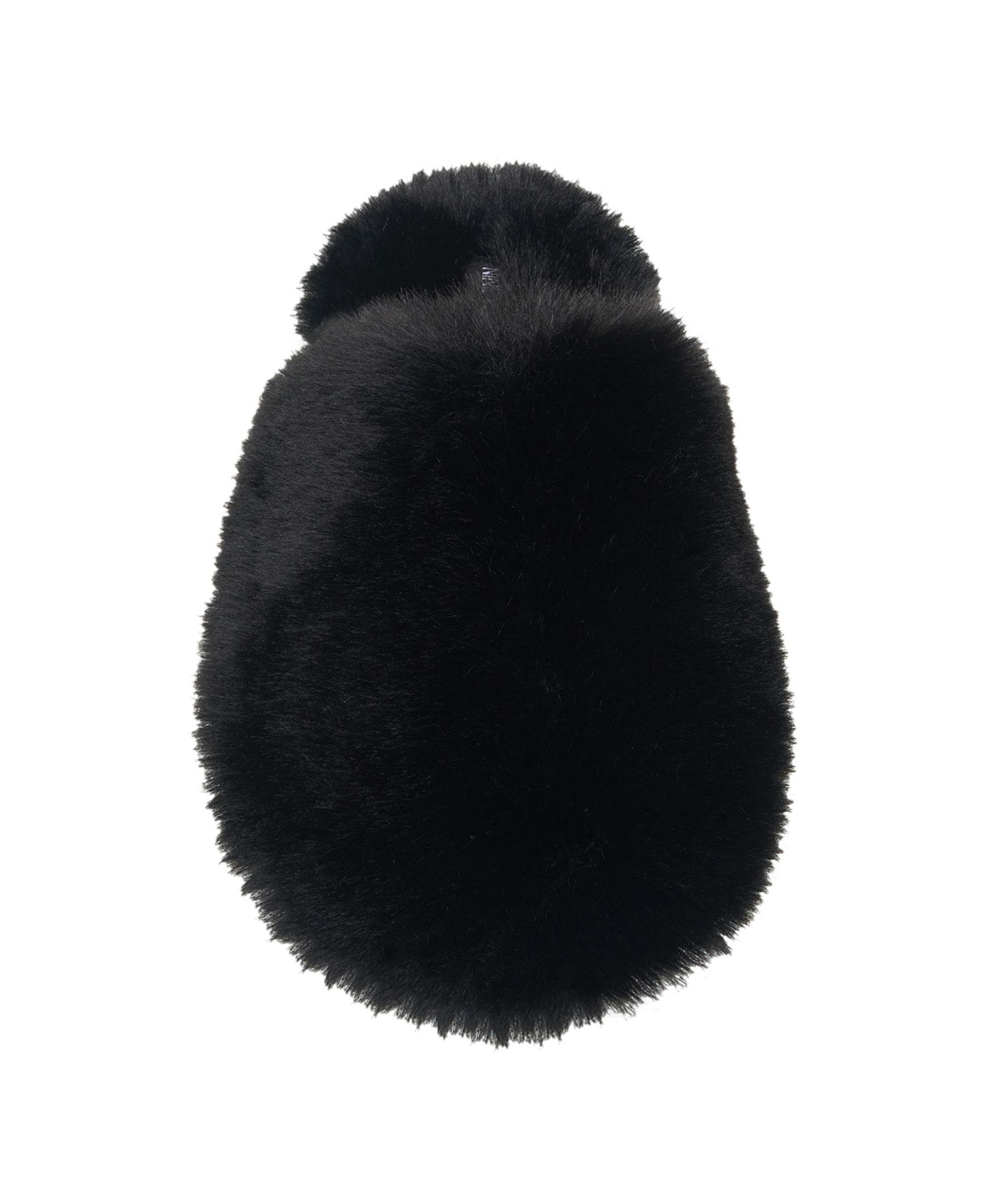 Faux Fur Closed Scuff Slipper, Alternate, color, Black