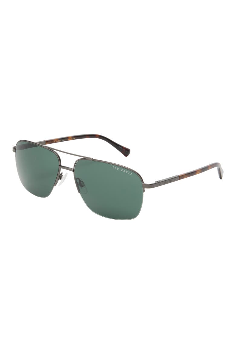 60mm Polarized Navigator Sunglasses, Alternate, color, DARK GUNMETAL