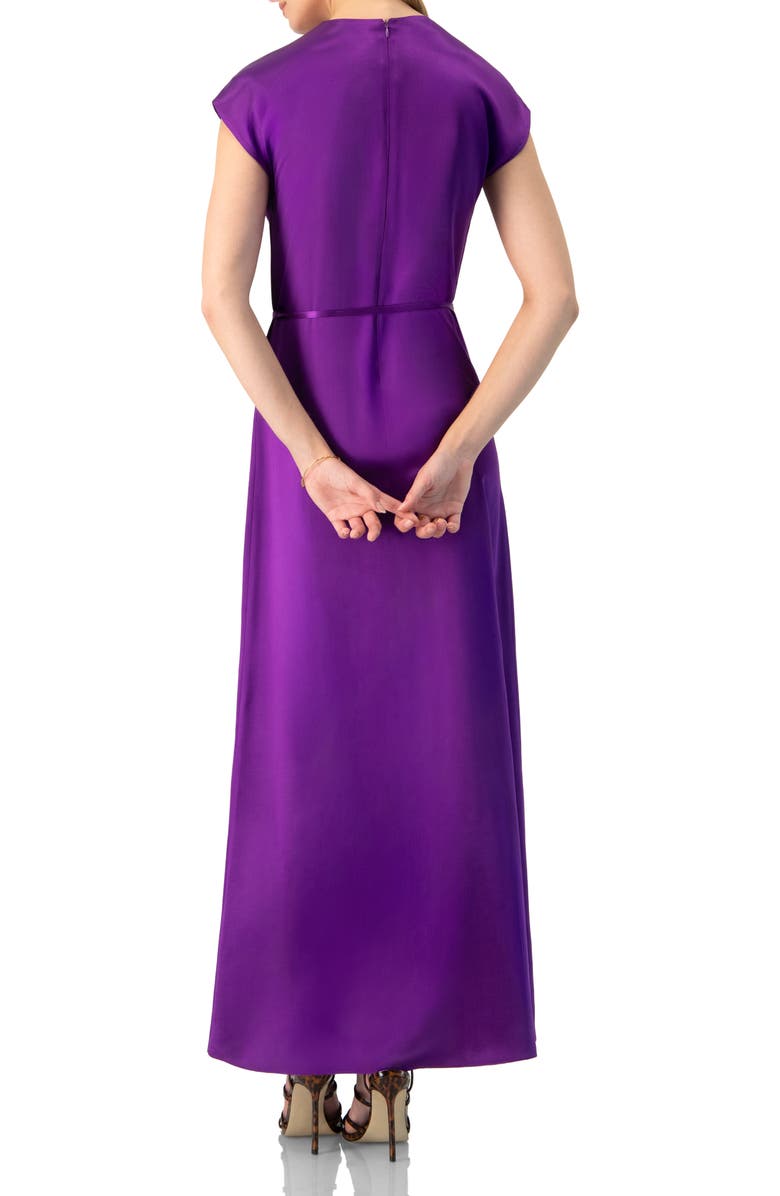 IVONNE Sleeveless Satin Long Dress, Alternate, color, Purple