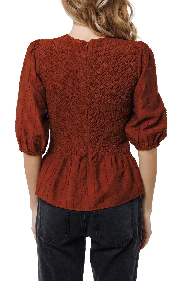 CIEBON Esra Peplum Top, Alternate, color, Brown