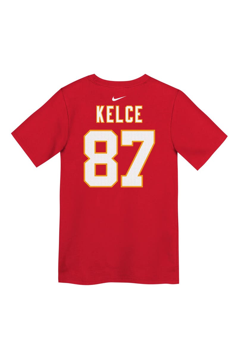 Nike Preschool Nike Travis Kelce Red Kansas City Chiefs Super Bowl LIX Player Name & Number T-Shirt, Alternate, color, 