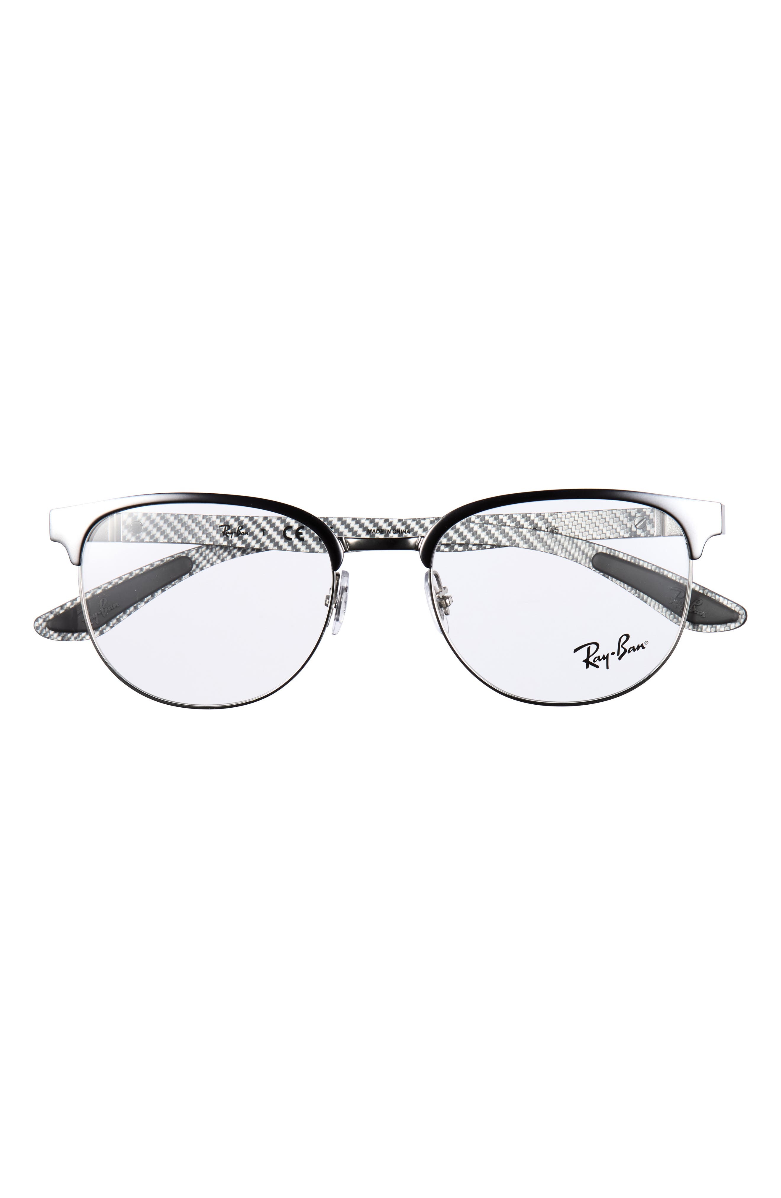 Ray Ban Ray-ban 52mm Irregular Optical Glasses In Black