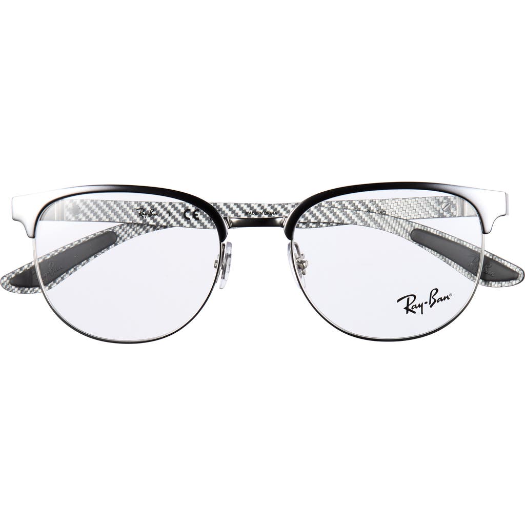 Ray Ban Ray-ban 52mm Irregular Optical Glasses In Black