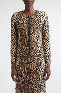 ST. JOHN Leopard Jacquard Knit Jacket