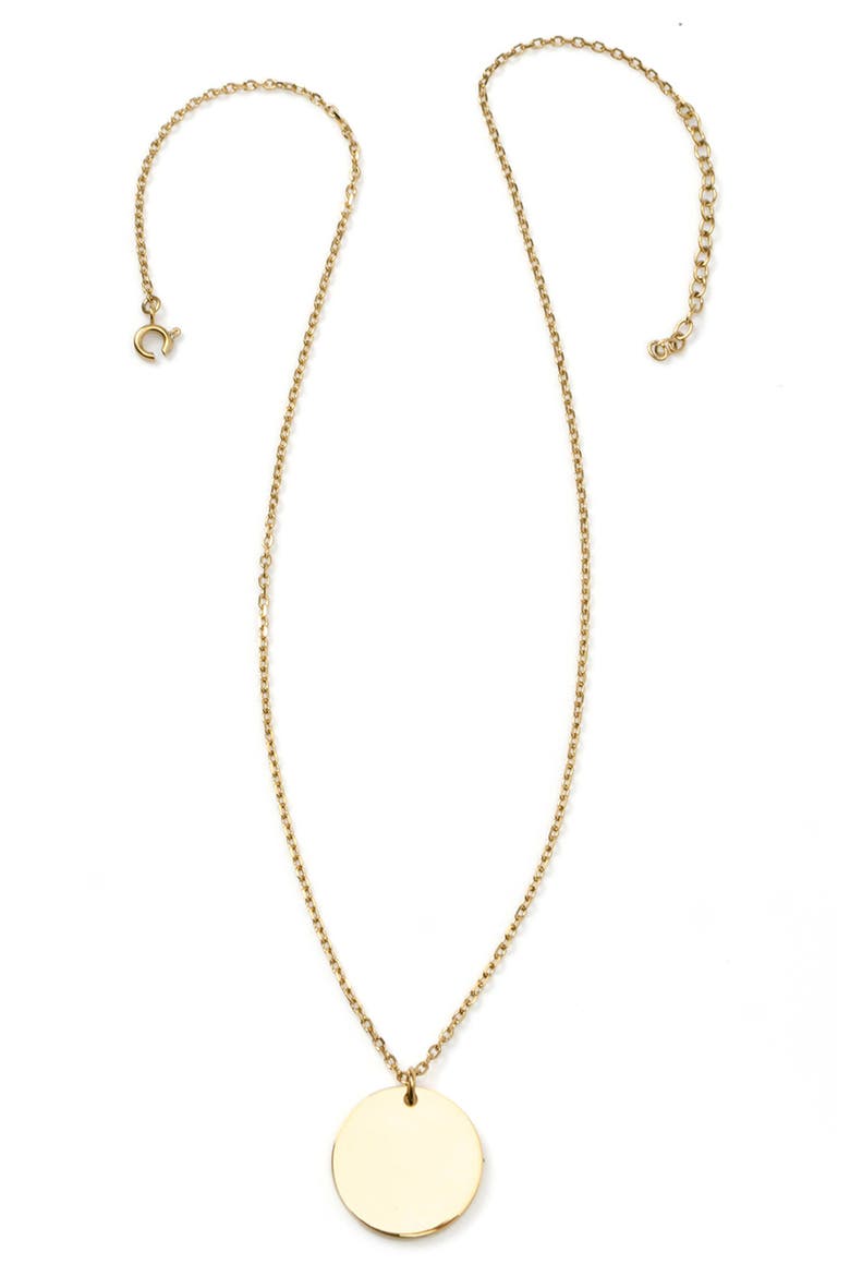 Men's Engravable Goldtone Pendant Necklace, Main, color, GOLD