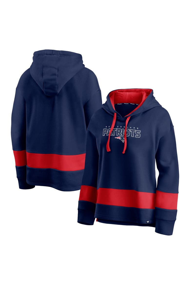 Women's Fanatics Branded Navy/Red New England Patriots Colors of Pride Colorblock Pullover Hoodie, Alternate, color, Navy