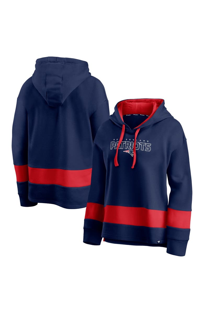 FANATICS Women's Fanatics Branded Navy/Red New England Patriots Colors of Pride Colorblock Pullover Hoodie, Alternate, color, 