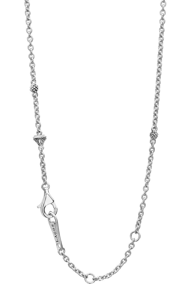 Maya Blue Ceramic Pendant Necklace, Alternate, color, SILVER