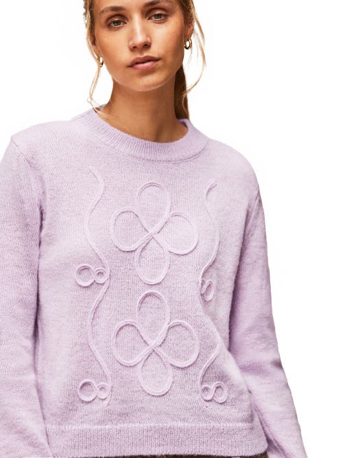 Ro&zo Long Sleeve Applique Knit Jumper In Purple