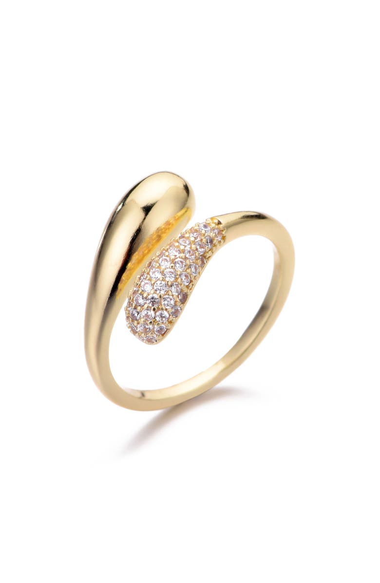 Adornia Pavé CZ Bypass Curved Band Ring, Alternate, color, Gold