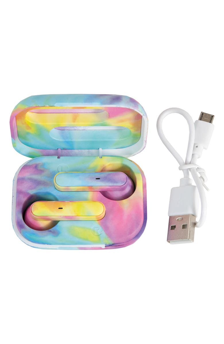 Iscream Pastel Tie Dye Earbuds with Case, Alternate, color, 
