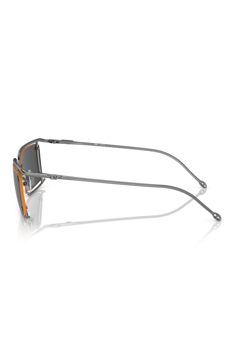 57mm Rectangular Sunglasses, Alternate, color, SHINY GUNMETAL / DARK GREY
