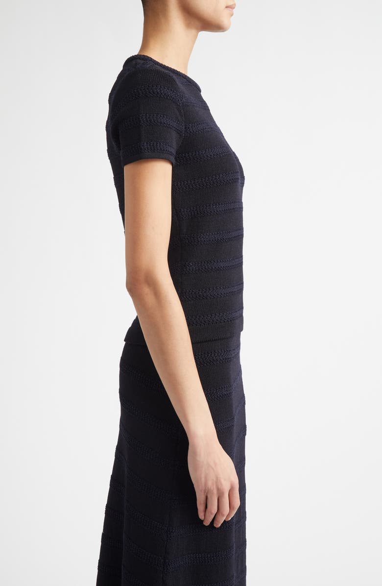 ST. JOHN Breton Stripe Wool Blend Sweater, Alternate, color, Black / Navy Multi