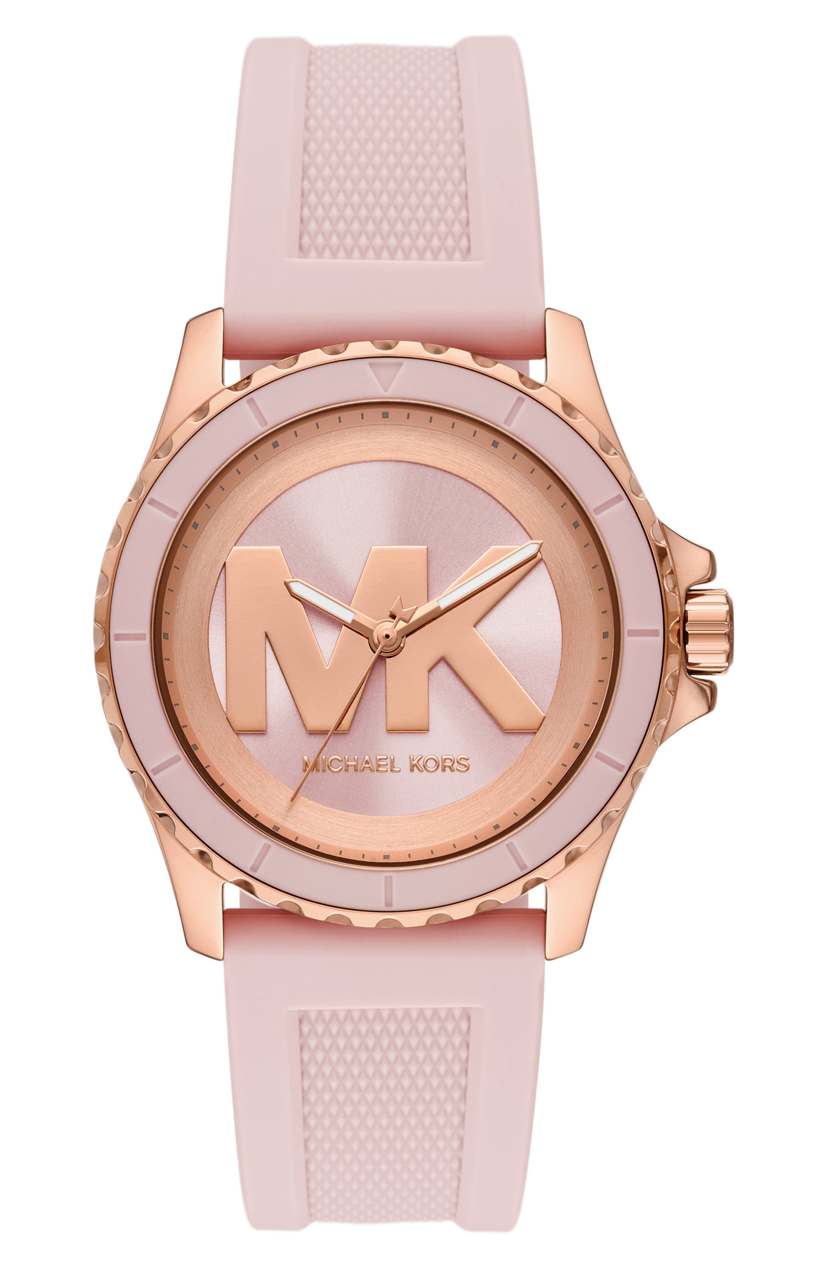 MICHAEL Michael Kors Everest Three-Hand Quartz Silicone Strap Watch, 40mm