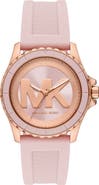 MICHAEL Michael Kors Everest Three-Hand Quartz Silicone Strap Watch, 40mm