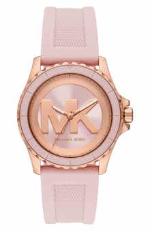 MICHAEL Michael Kors Everest Three-Hand Quartz Silicone Strap Watch, 40mm