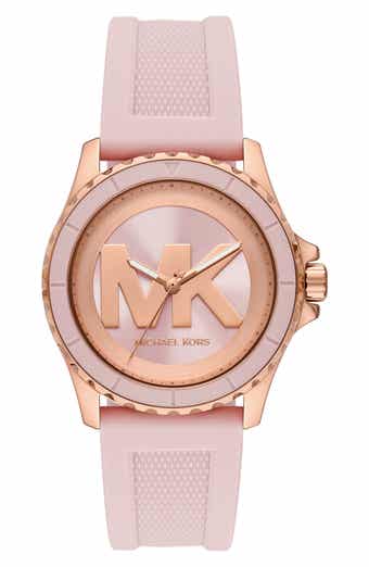 MICHAEL Michael Kors Everest Three-Hand Quartz Silicone Strap Watch, 40mm
