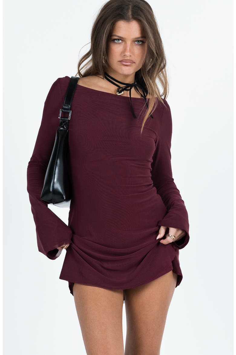 Lukea Long Sleeve Mesh Minidress, Alternate, color, PURPLE
